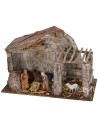 Cabaña con recinto de 29,2x14,4x18,8 cm de alto completa con Natividad.