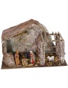 Cabaña con recinto de 29,2x14,4x18,8 cm de alto completa con Natividad.
