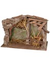 Hut with barn cm 29x14, 7x20, 5 h for Nativity from 8 cm
