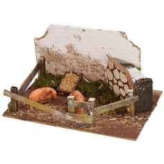Enclosure with pigs and towards sound 20x14x11 h cm 2