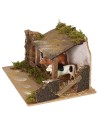 Recinto con mucche e verso sonoro 20x14x10,5 h cm Mondo Presepi