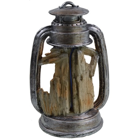 Lantern illuminated with Nativity in resin