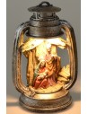 Linterna iluminada con Natividad en resina
