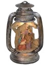 Lantern illuminated with Nativity in resin