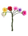 Ramo de 6 rosas de varios colores 7 cm Mondo Presepi