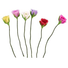 Mazzo di 6 rose in vari colori 7 cm Mondo Presepi 2