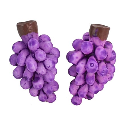 Set of 2 bunches of black grapes cm 2 h