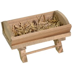 Wooden manger with hay cm 8,5x4,8x4,8 h
