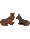 Juego de buey y burro de resina para Natividad de 8 cm Mondo Presepi