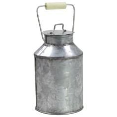 Bidón de leche con asa de madera 11 cm Mundo