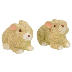 Conjunto de 4 conejos de resina de 6 cm Mundo Pesebre 2