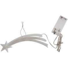 Estrella cometa de 18,5 cm con 5 luces LED de luz blanca cálida.