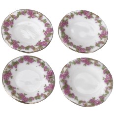 Juego de 4 platos de cerámica con borde decorado ø 2 cm