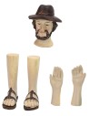 Head, hands, feet of man with hat for statues cm 14-15 h