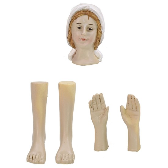 Head, hands, feet Nativity 12-15 cm h