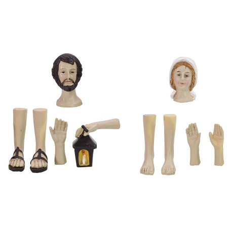 Head, hands, feet Nativity 12-15 cm h