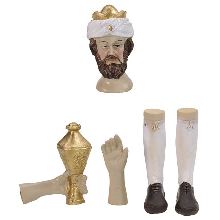 Cabeza, manos, pies Reyes Magos estatuas 12-15 cm de altura Mundo Pesebres