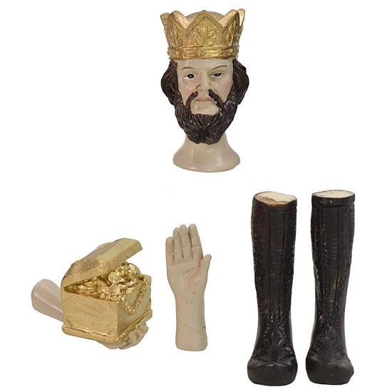 Cabeza, manos, pies de estatuas de los Tres Reyes Magos cm
