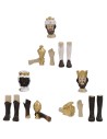 Testa, mani, piedi Tre Re Magi statue cm 14-15 h