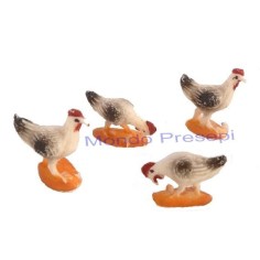 Set 4 galline per statue cm 6 - 31529 Mondo Presepi