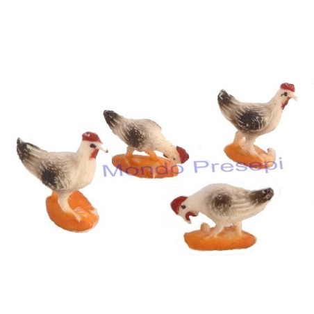Set 4 galline per statue cm 6 - 31529 Mondo Presepi