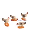 Conjunto de 4 gallinas para estatuas de 6 cm - 31529