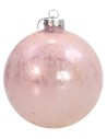 Glazed antique pink bauble ø 10 cm for Christmas tree