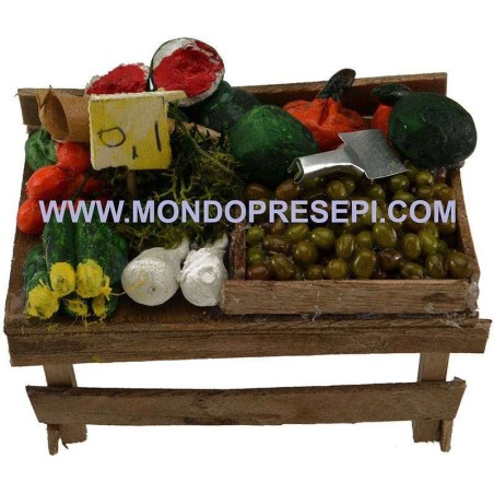 Banco frutta e verdura cm 9,5x6x4,5 h. Mondo Presepi