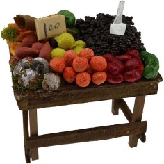 Banco frutta e verdura cm 9,5x6x4,5 h. Mondo Presepi 2