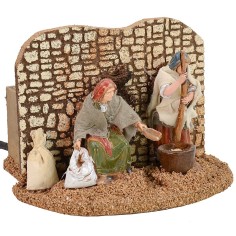 Women at the pestle with double movement series 10 cm Landi