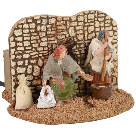 Women at the pestle with double movement series 10 cm Landi