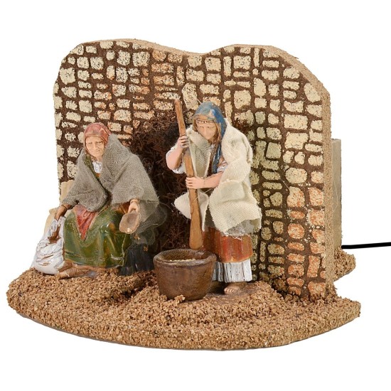 Women at the pestle with double movement series 10 cm Landi