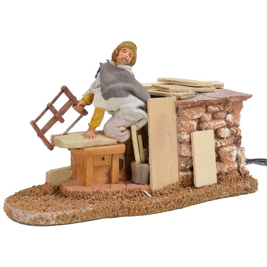Carpintero en movimiento Fontanini 12 cm Mundo Pesebres