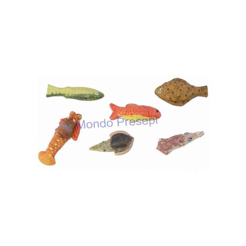 Set 6 pesci in resina - 20529 Mondo Presepi