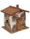 Casa de resina con chimenea de 14x14x16 cm de alto para estatuas de 10 cm.
