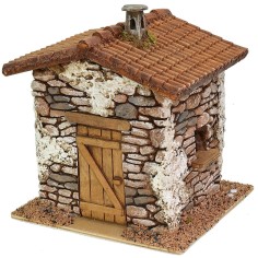 Resin house with fireplace cm 19x17x20 h for statues of 10 cm 2
