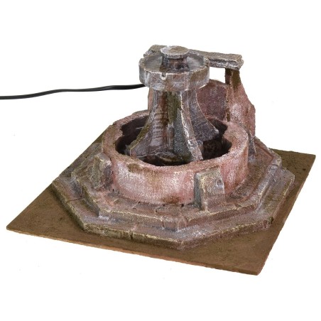 Fuente circular con escaleras octagonales de 26x26x16,5 cm de