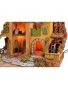 Presepe illuminato con mulino ad acqua funzionante cm 61x40x44