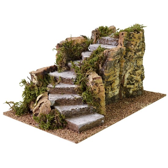 Escalera curva para pesebre de 16x23x12 cm h Mondo Presepi