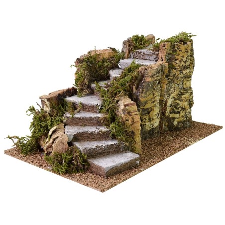 Escalera curva para pesebre de 16x23x12 cm h Mondo Presepi