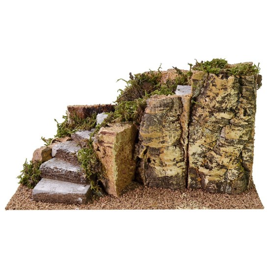 Escalera curva para pesebre de 16x23x12 cm h Mondo Presepi