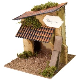 Carpenter's workshop 15.5x15.5x17h cm for nativity scene