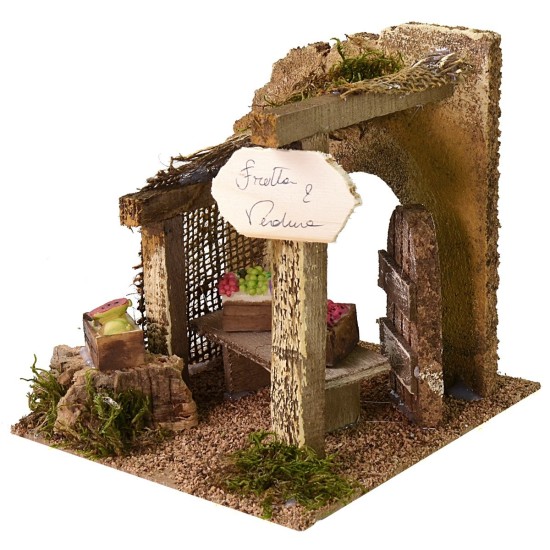 Greengrocer's shop 15.5x15.5x15.5h cm for nativity scene
