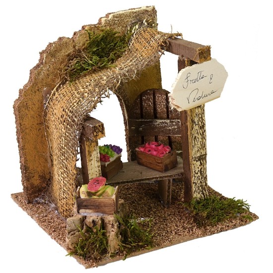 Bottega del fruttivendolo cm 15,5x15,5x15,5 h per presepe Mondo