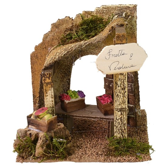 Greengrocer's shop 15.5x15.5x15.5h cm for nativity scene