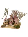 Pueblo para efecto de lejanía belén con árboles cm 15x13x18 h