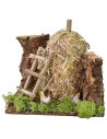 Pagliaio con galline per presepe cm 16x14x15 h