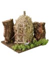 Pagliaio con galline per presepe cm 16x14x15 h
