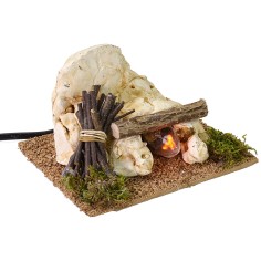 Fire for nativity scene running on electricity cm 13x12x8 h