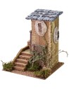 House for nativity scene with ladder and tree cm 18x17x21,5 h
